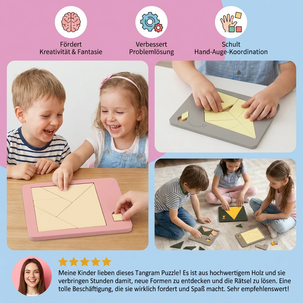 Tangram Rätsel Puzzle Spiel aus Holz