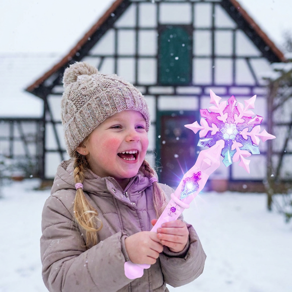 Leuchtender Schneeflocken Prinzessinnen Zauberstab für Kinder