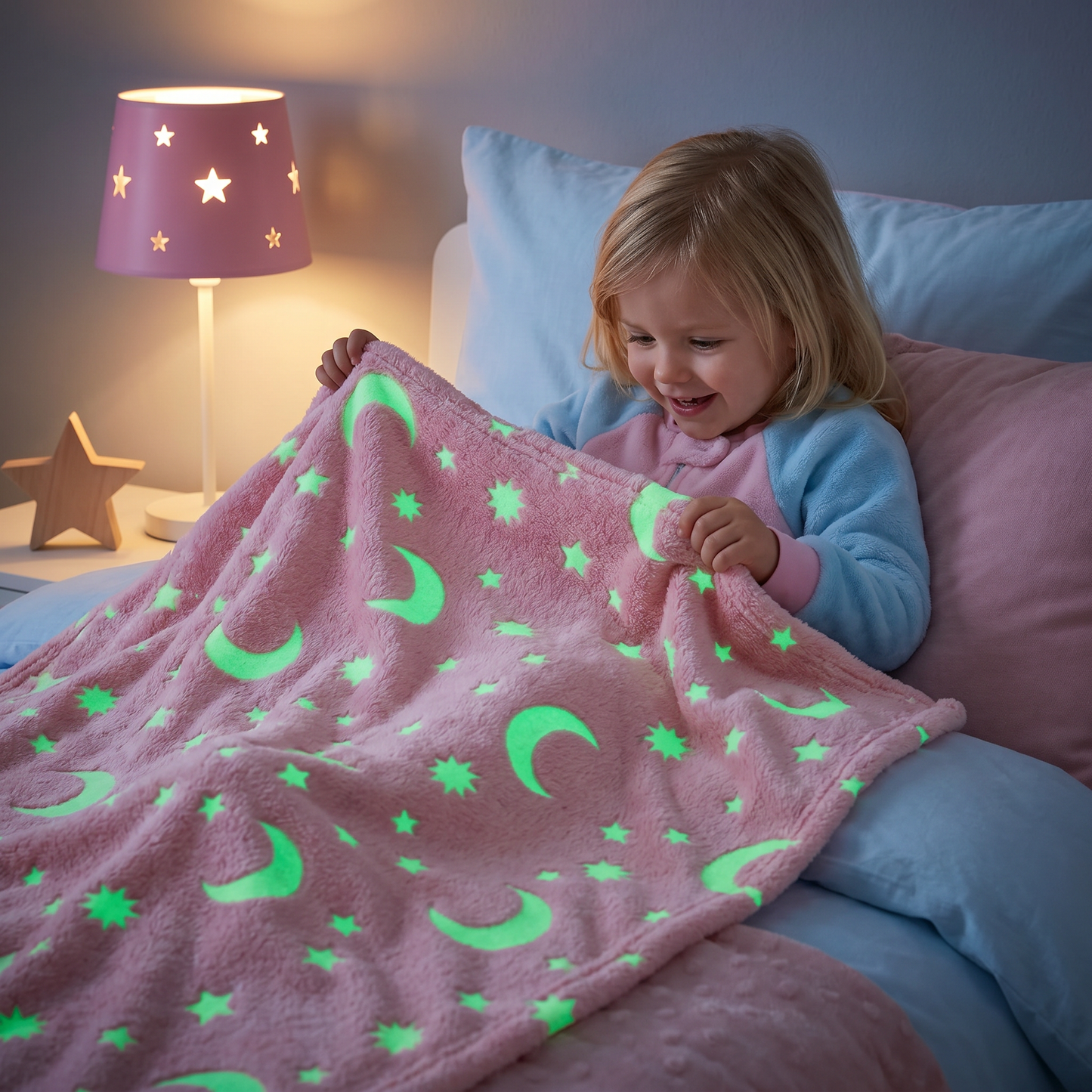 Schimmernde Sternendecke – Leuchtende Kuscheldecke