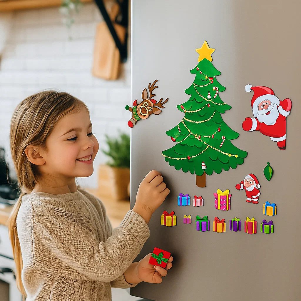 Weihnachtliches Montessori Magnet Sticker Set zum Selber Dekorieren