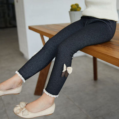 Mädchen Winterleggings mit Zier-Schleife