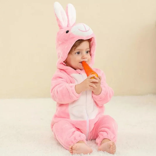 Bequemer Baby-Overall mit Kapuze und Reißverschluss