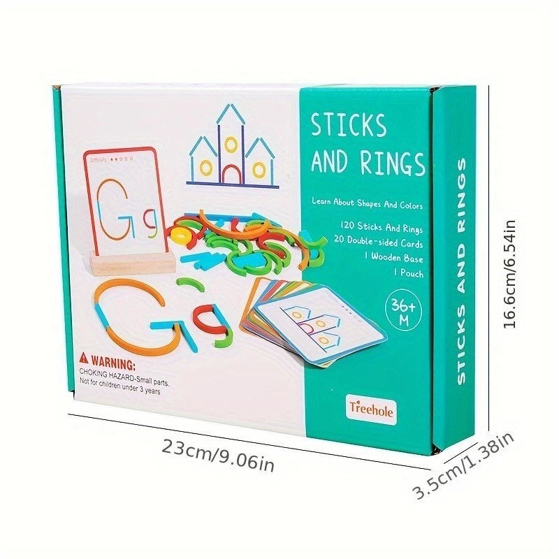 Pädagogisches Montessori Stöcke und Ringe Puzzle Bausteine