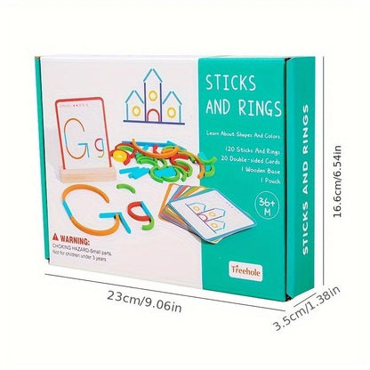 Pädagogisches Montessori Stöcke und Ringe Puzzle Bausteine