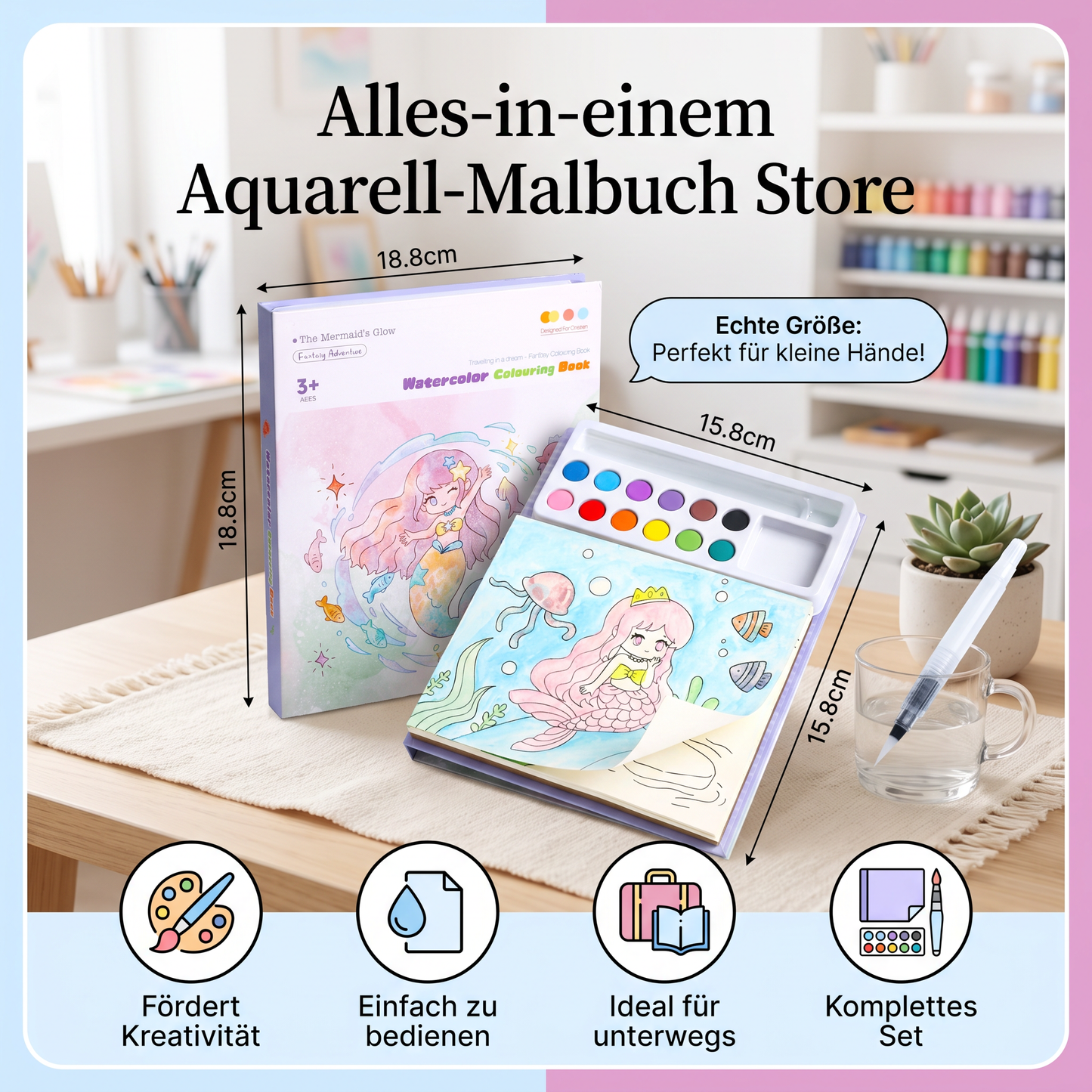 Alles-in-einem Aquarell-Malbuch