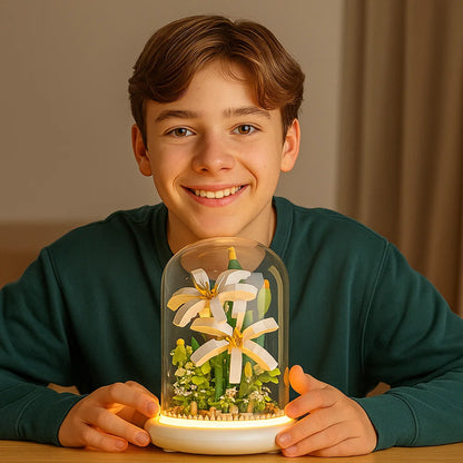 Edle Baustein Blume im Glas