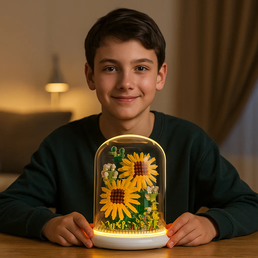 Edle Baustein Blume im Glas