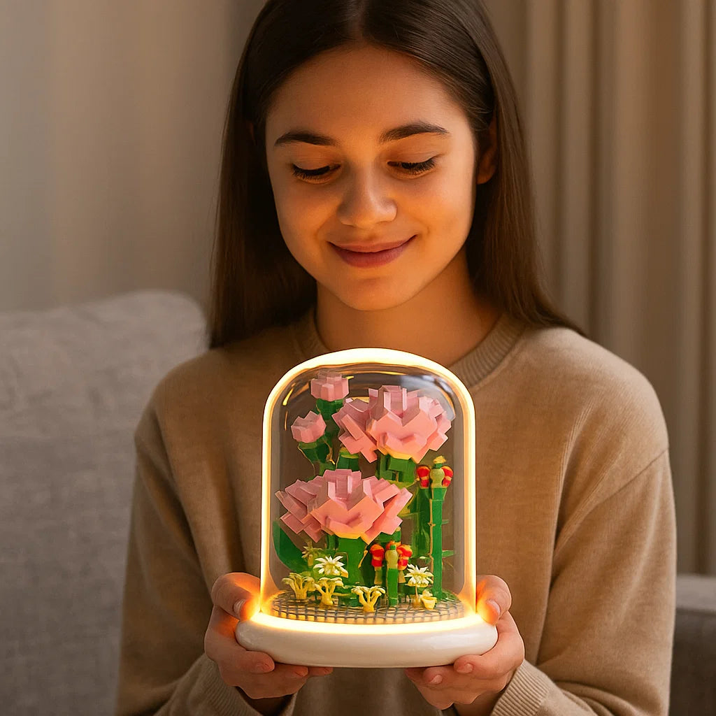 Edle Baustein Blume im Glas