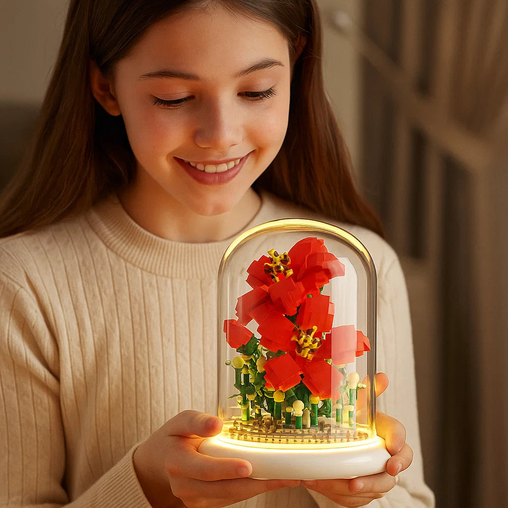 Edle Baustein Blume im Glas
