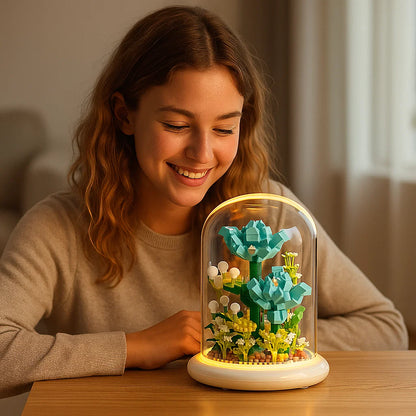 Edle Baustein Blume im Glas