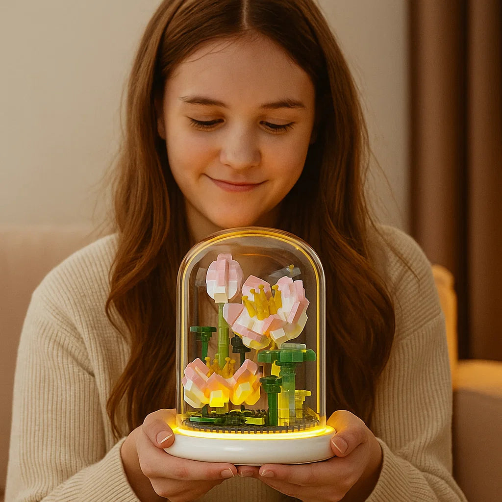 Edle Baustein Blume im Glas