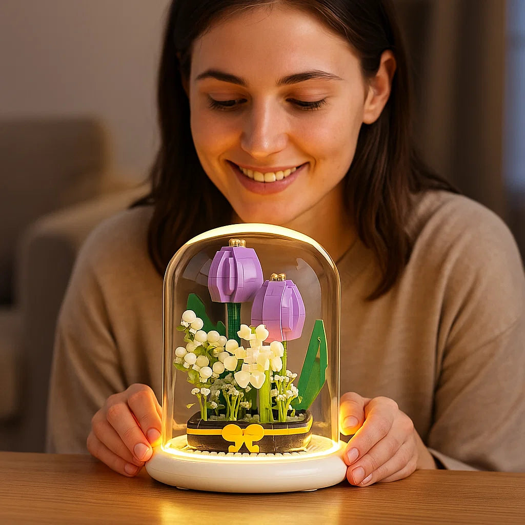 Edle Baustein Blume im Glas