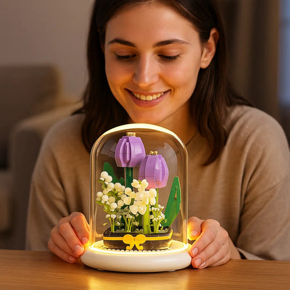 Edle Baustein Blume im Glas