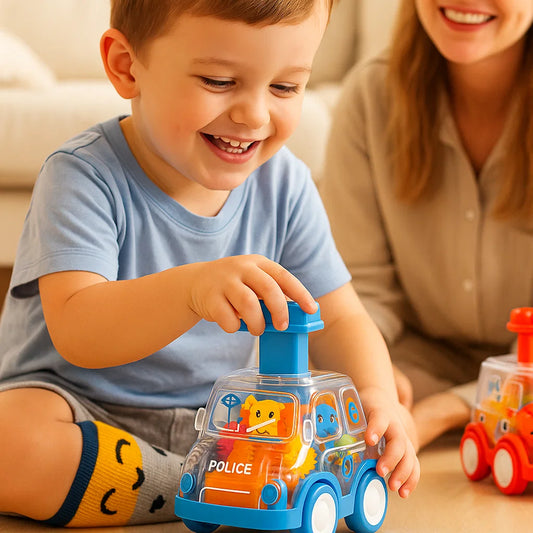 Drück und Los - Zahnrad Spielautos