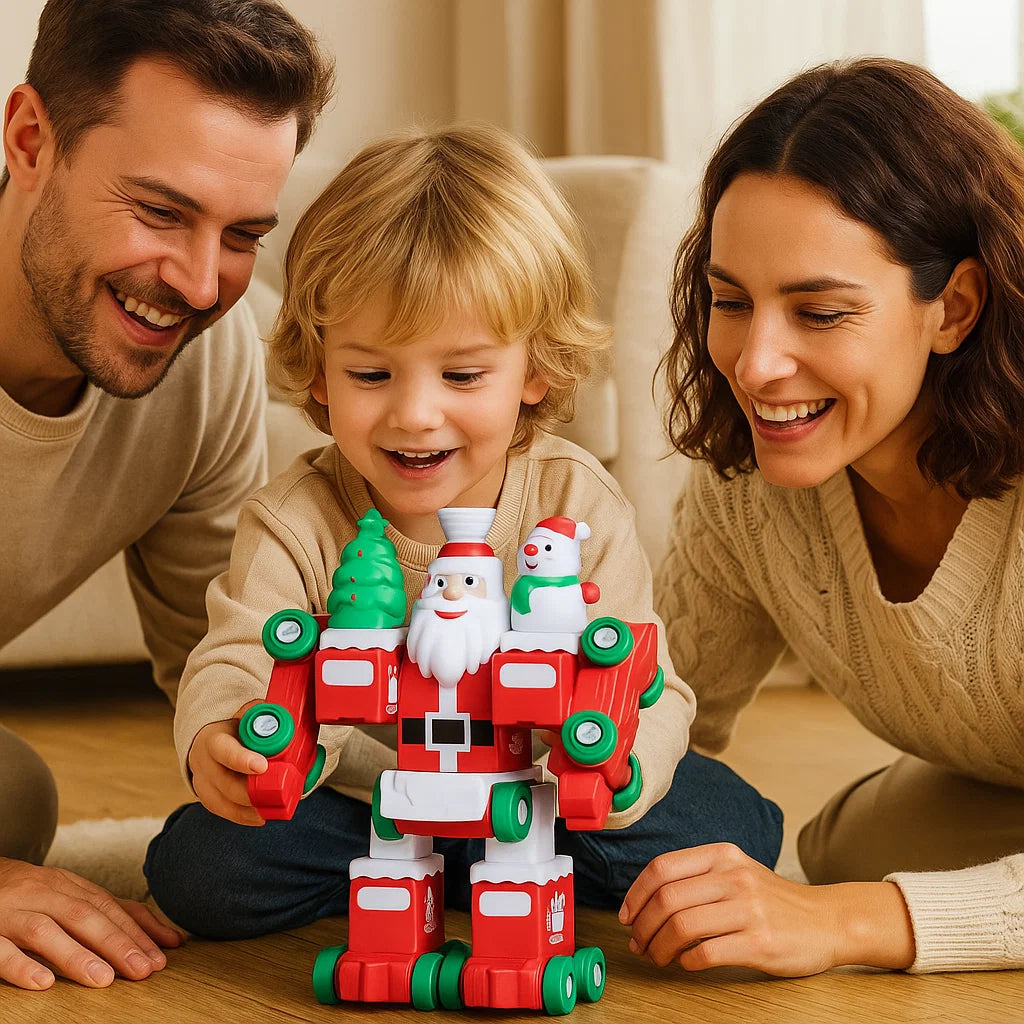 2in1 Transformierender Weihnachtszug und Weihnachtsmann Roboter