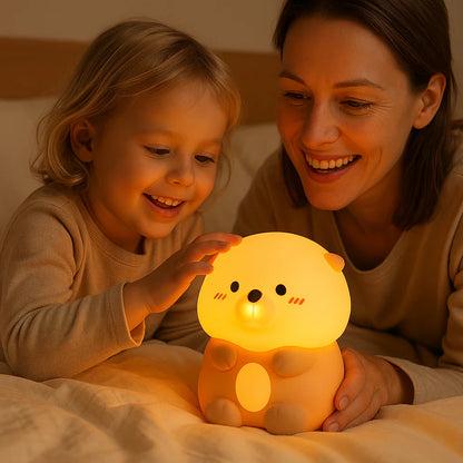 Niedliche Blasen Otter Silikon Nachtlampe