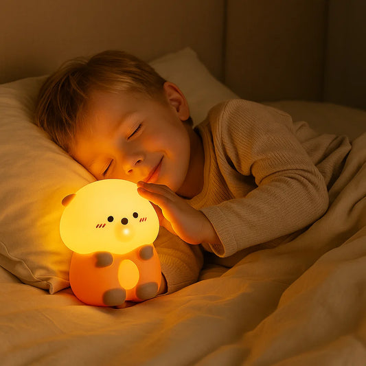 Niedliche Blasen Otter Silikon Nachtlampe