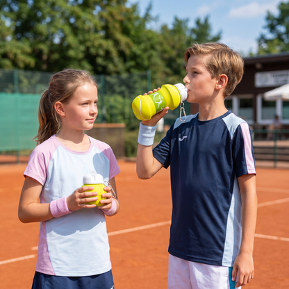Faltbare und strapazierfähige Fußball-Trinkflasche aus Silikon