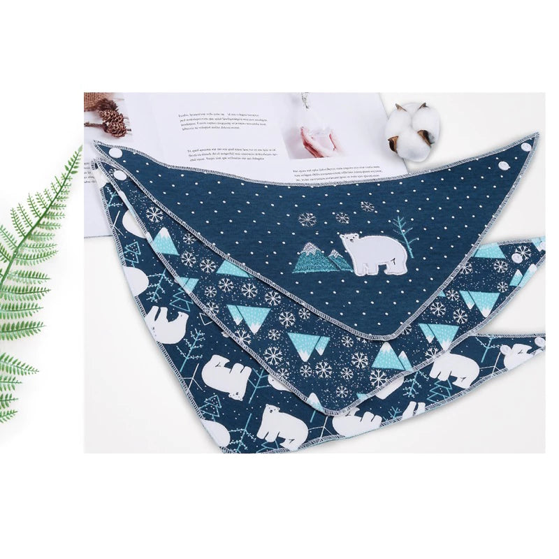 Baby-Schal-Lätzchen-Set - Weiche Dreieckstücher mit niedlichen Motiven