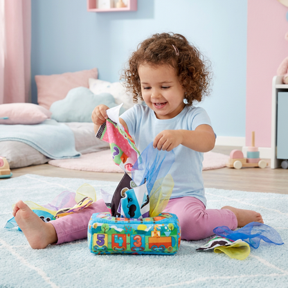 Montessori Zauber-Taschentuchbox – Sensorisches Lernspielzeug für Babys