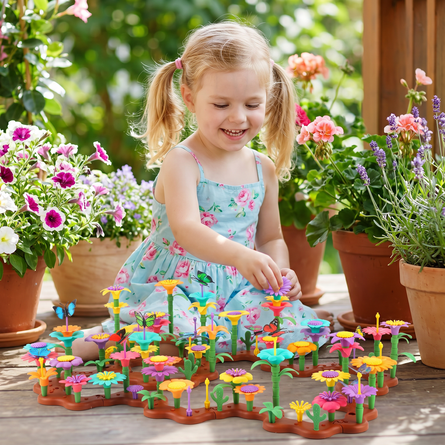 Blumen-Garten Steckspiel für Kinder – Kreatives Pflanz & Lernspielzeug für kleine Gärtnerinnen und Gärtner
