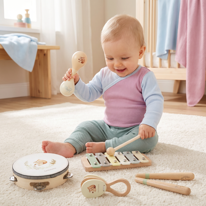 Montessori Holz-Musikinstrumente Set für Babys - Sensorisches & Musikalisches Lernspielzeug