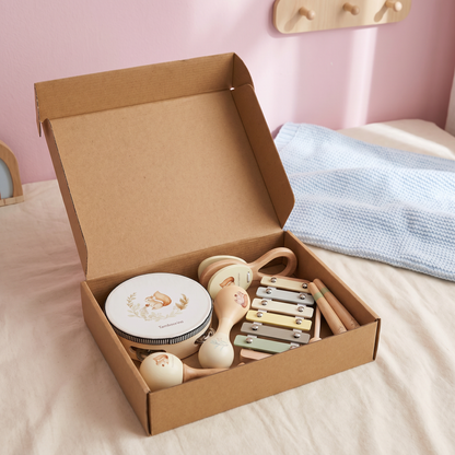 Montessori Holz-Musikinstrumente Set für Babys - Sensorisches & Musikalisches Lernspielzeug